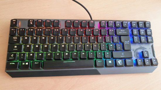 The MSI Vigor GK50 Low Profile TKL gaming keyboard