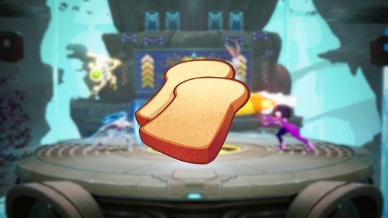 Multiversus toast - two slices of toast on a blurred background.
