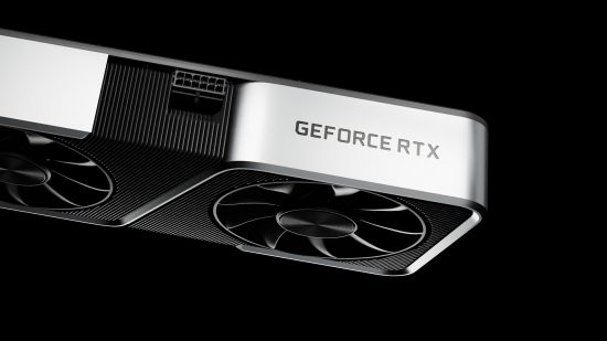 RTX 4090: GeForce RTX card on black backdrop