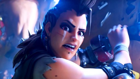 Overwatch 2 - Junker Queen looks incredulously at the camera