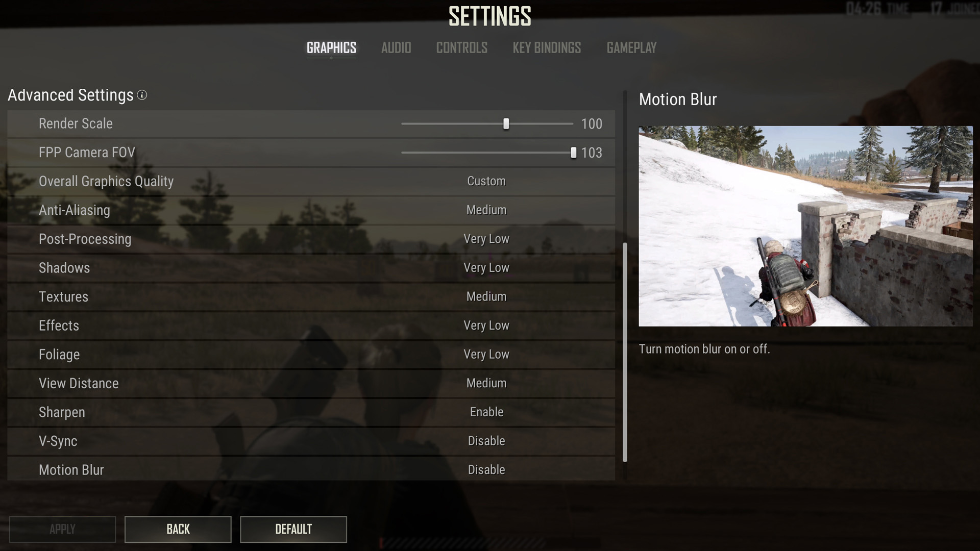Playerunknown's battlegrounds best PUBG settings: the graphics menu in the PUBG settings