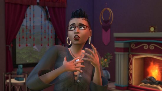 The Sims 4 High School Years new expansion woman of colour shivers in fear