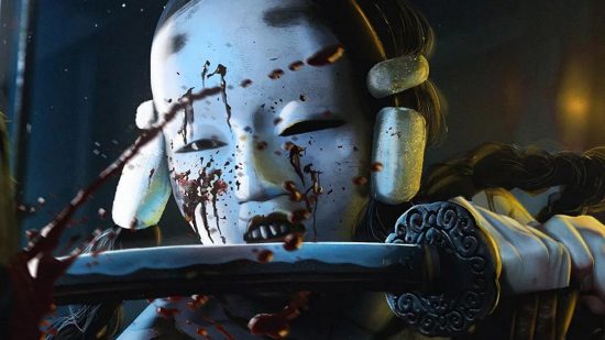 A creepy masked ninja bloodily stabs a victim in this new Destiny 2 like from The Witcher 3 devs