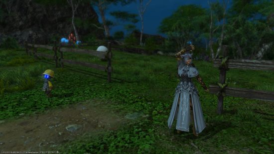 FFXIV Island Sanctuary: the player character stood by some crops