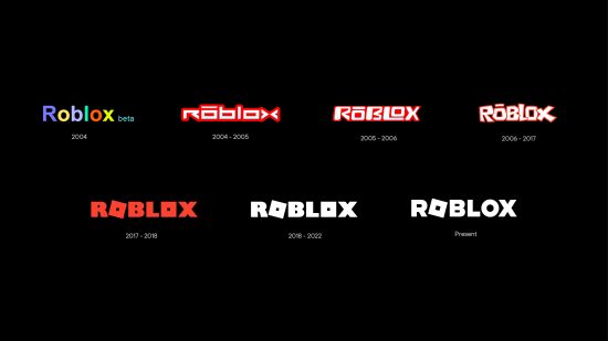 A look at Roblox logos throughut the company's histry shows seven uniwue iterations of its logo.
