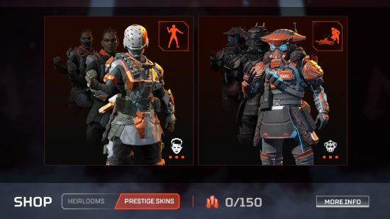 Apex Legends Heirlooms: the Bangalore and Bloodhound prestige skins available in the store