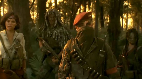 Call of Duty Warzone Season 5 release date Pacific: Four soldiers stand in the forest, preparing for battle