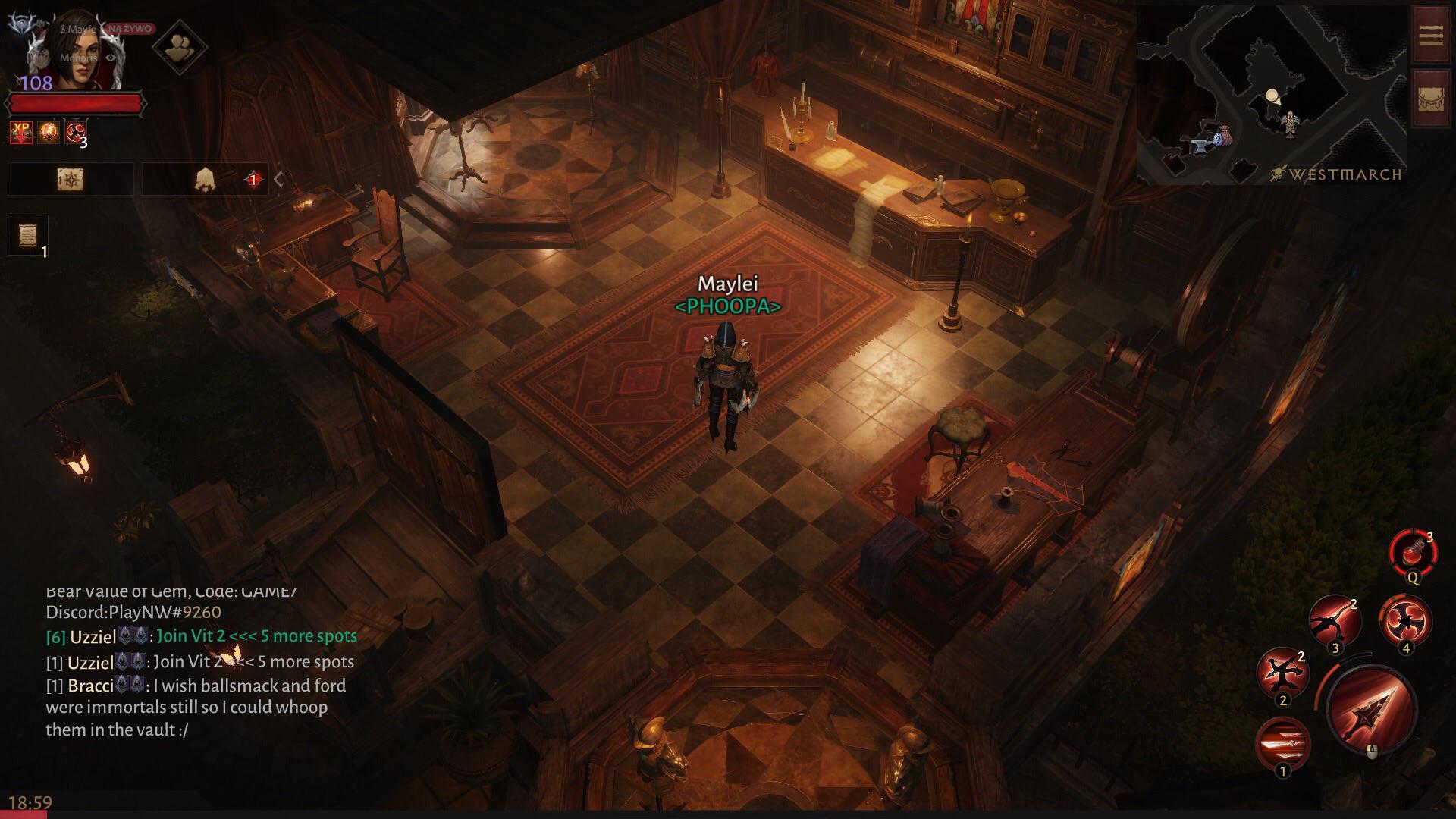 Diablo Immortal PC is hiding a secret room: you can see it's warm, nicely lit, and decorated like a clothing or armour shop