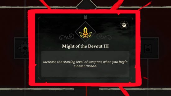 Cult of the Lamb weapon unlock Might of the Devout