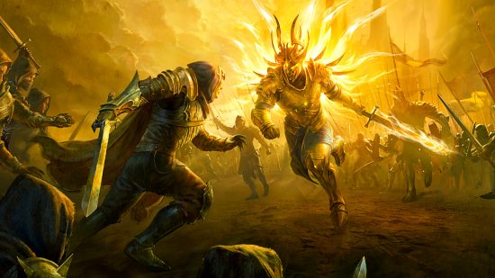 Diablo Immortal August 17 update - two characters run towards each other as if to start fighting