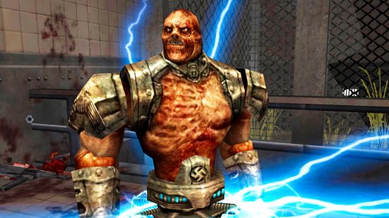 Game Pass could be getting the best Wolfenstein game on PC: a glowing monster from Wolfenstein shoots electricity
