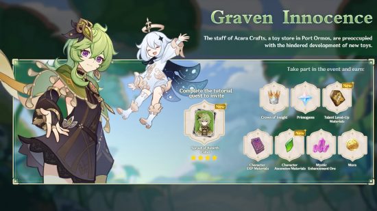Genshin Impact Graven Innocence: a summary of the free collei event details