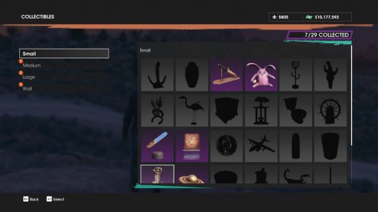 Saints Row collectibles: a list of all of the small Saints Row collectibles.