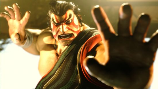 E Honda stretching his hands out before combat in Street Fighter 6