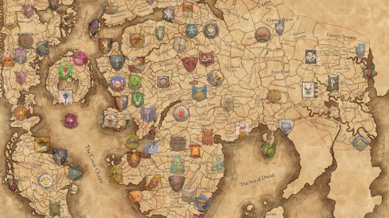 Warhammer 3 Immortal Empires Map kiindulási pozíciókkal