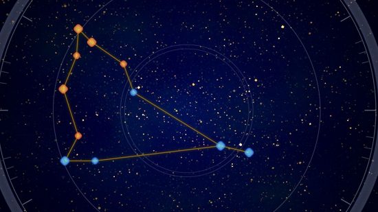 幻想星座塔指南：摩ri座星座拼圖，如幻想智能望遠鏡塔所示