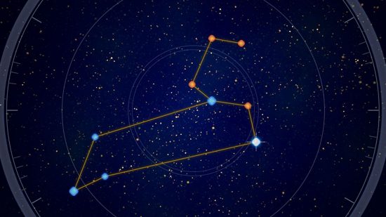 Tower of Fantasy Constellation Guide: The Leo Constellation Puzzle zoals getoond door de Tower of Fantasy Smart Telescope