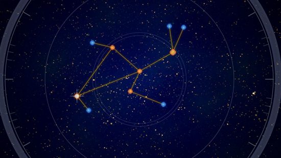 Tower of Fantasy Constellation Guide: The Lepus Constellation Puzzle zoals getoond door de Tower of Fantasy Smart Telescope