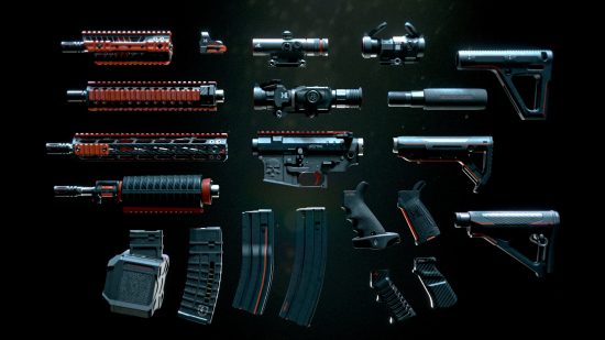 Modern Warfare 2 gunsmith: every FJX Cinder attachment displayed on a black background