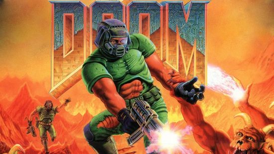 Doom Trivium soundtrack is Matt Heafy's dream: Doomguy on logo shooting two guns