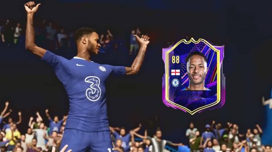 FIFA 23 OTW Players - Raheem Sterling soaks up the vibe in a Chelsea jersey.
