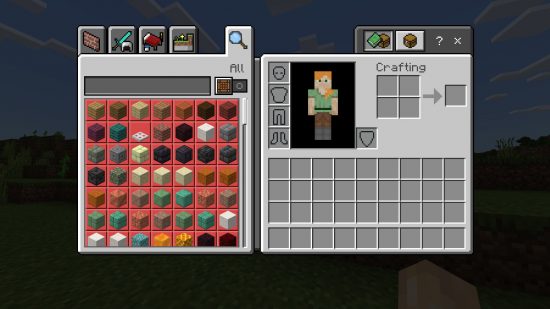 A Minecraft interface survey is out. This image shows the Minecraft inventory as is. 