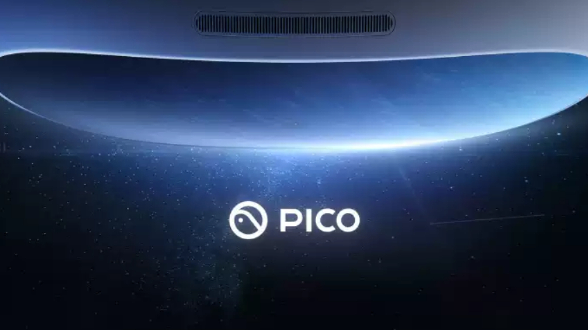 Oculus Quest 2: Promotional Pico 4 VR headset banner with text and blue tinted headset