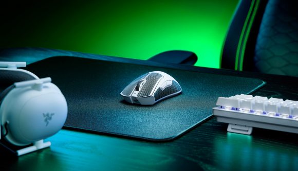 A well-lit photo of a Razer Deathadder mouse