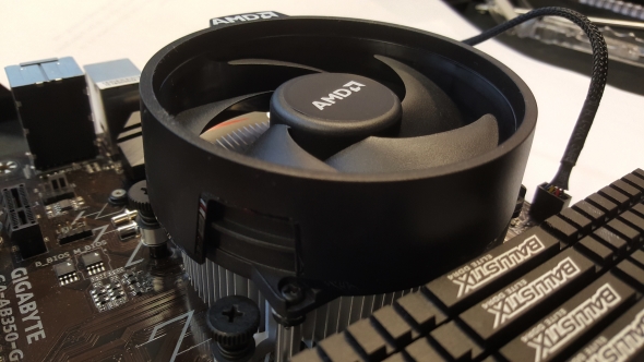 The bundled AMD Wraith Stealth CPU cooler