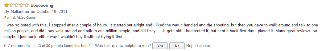 User reviews Mass Effect 2