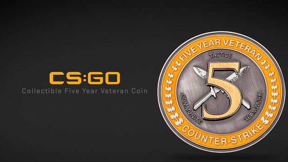 Long-time CS:GO players can now buy a physical Five Year Veteran coin