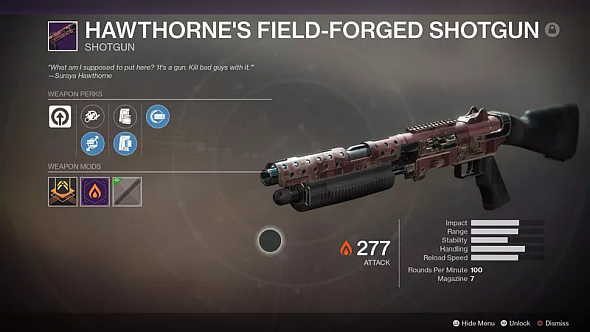 Destiny 2 Hawthornes Field-Forged Shotgun