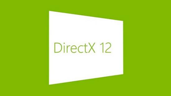The DirectX logo in green on a white rectangle inside a matching spring-green background.