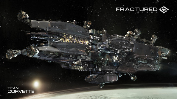 A massive and heavily armored capital ship in space.