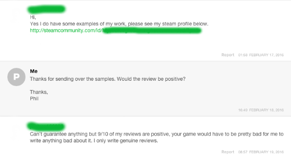 Fake Steam reviews 4