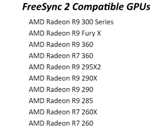 FreeSync 2 compatible GPUs