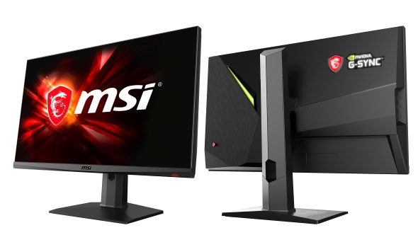 MSI Oculux NXG251 front and back