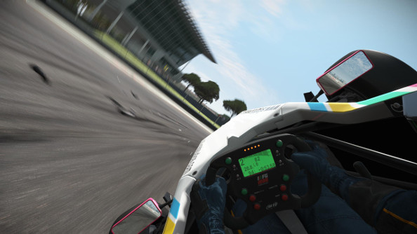 The cockpit view from a flipping formula 1000 car
