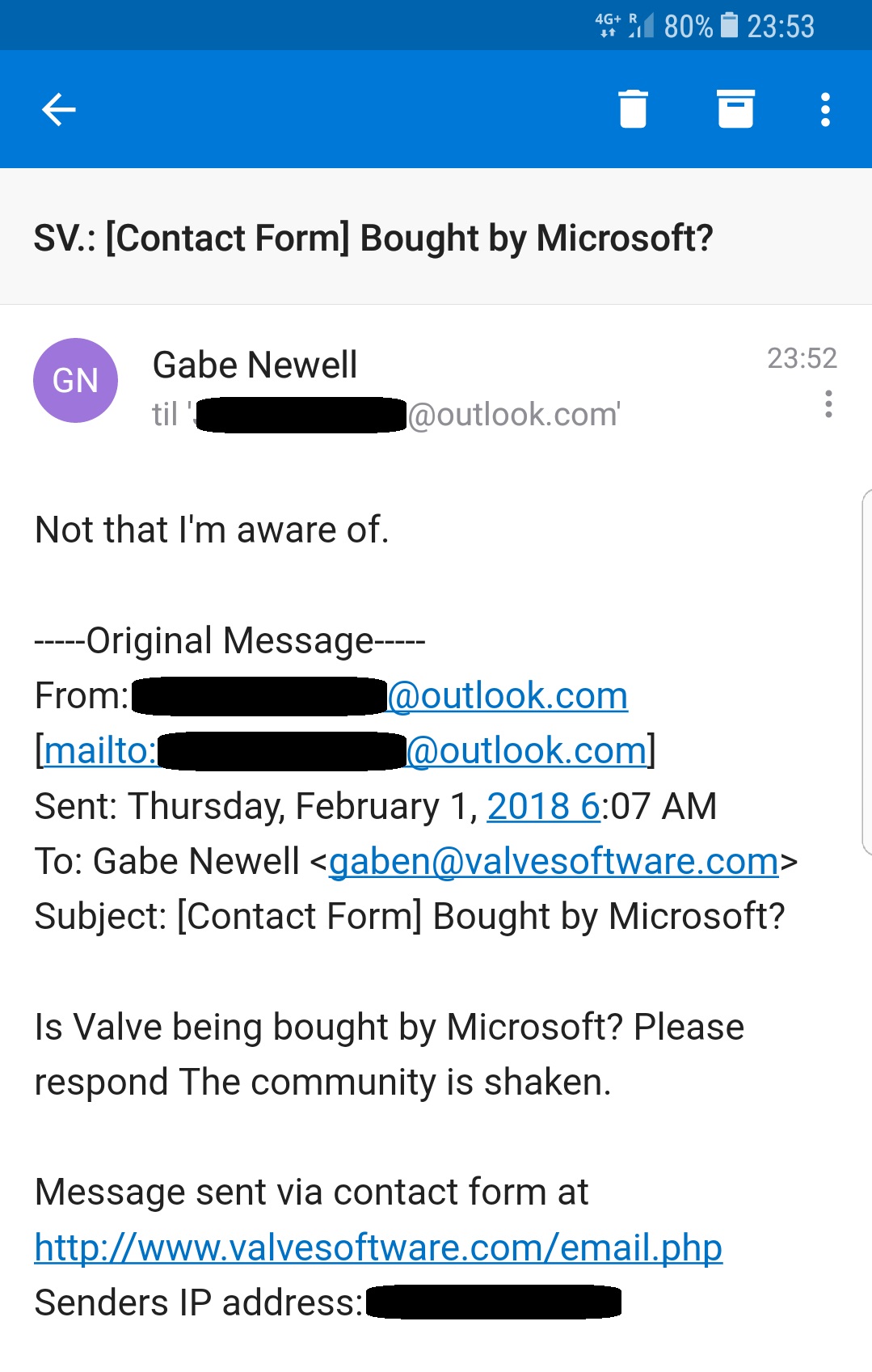Gabe responds