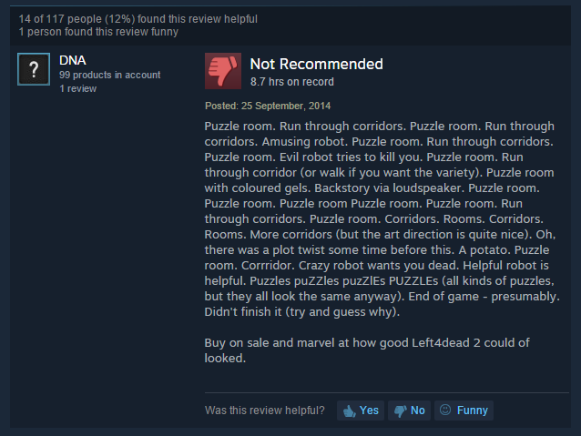 User reviews Portal 2
