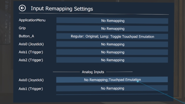 Touchpad emulation final settings