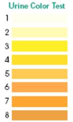 Urine colour chart
