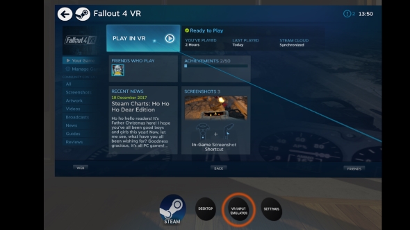 VR Input Emulator settings button