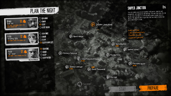 The city map in This War of Mine.