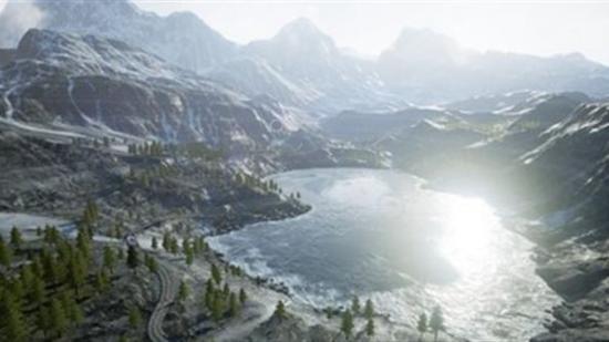 The Unreal Landscape Mountains demo. Shiny.