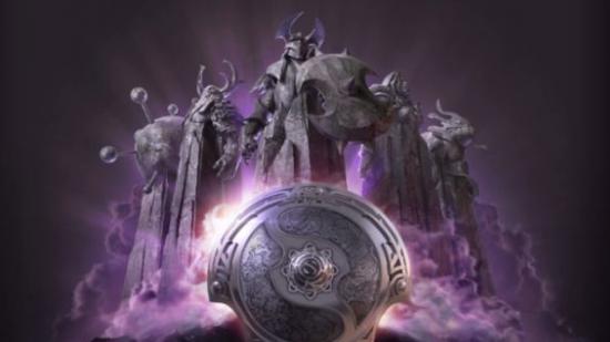 The clouds on the official Dota 2 International site flash with purple lightning, so maybe look at that too.