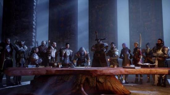 Can you make out any familiar Dragon Age party members here? I cannot, alas.