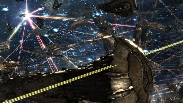 The Eve Online battle to end them all. The pew is strong with this one.