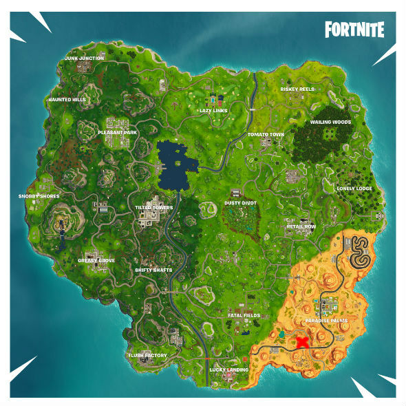 fortnite search between oasis rock archway dinosaur