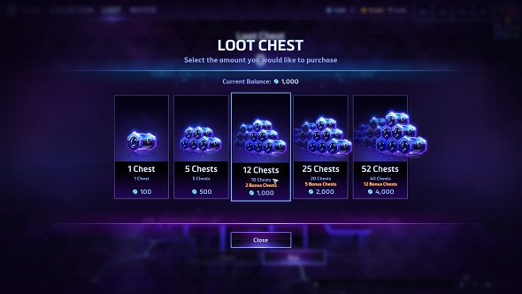 HOTS loot chest purchase